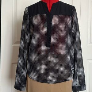 Michael Kors Elegant Navy Blue and White Women's Top. Size S.